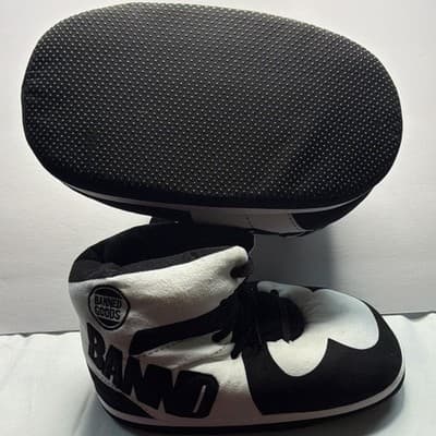 Banned Goods Men's Size 8 Lace-Up Fleece Bootie Slippers Black/White - Thumbnail 7