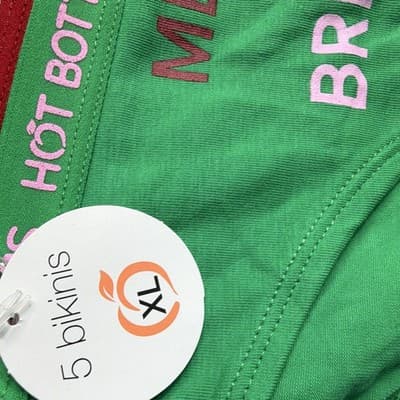 Hot Bottoms Women's Bikini Panties 5 Pack XL Multicolor Holiday MPN 3909H5-55884 - Thumbnail 3