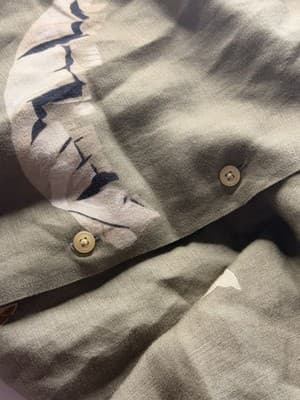 Nautica Men’s XXL Green Floral Long Sleeve Button-Up Linen Rayon Spread Collar - Thumbnail 4