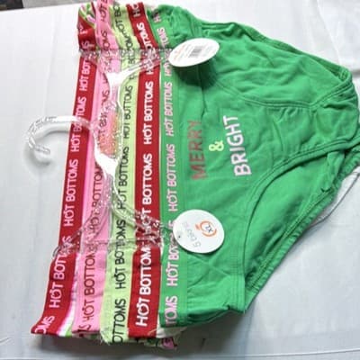 Hot Bottoms Women's Bikini Panties 5 Pack XL Multicolor Holiday MPN 3909H5-55884