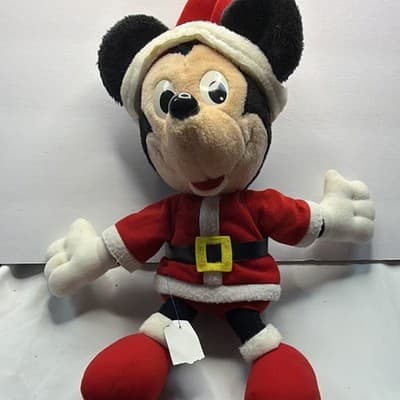 Playskool Disney Christmas Mickey Mouse Plush Santa Outfit 1988 MPN 70718 - Thumbnail 3