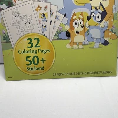 Crayola Bluey Color & Sticker Activity Set, 32 Coloring Pages, 50+ Stickers - Thumbnail 2