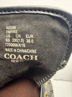 Coach Empire Women's Slip-On Logo Canvas Sneakers 6B B Width Gray Black - Thumbnail 3