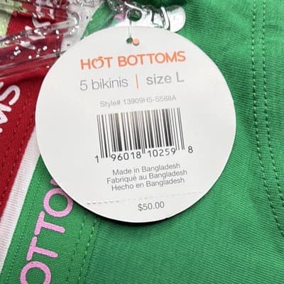 Hot Bottoms Women's Bikini Panties 5 Pack L Multicolor Christmas MPN 13909H5 - Thumbnail 3