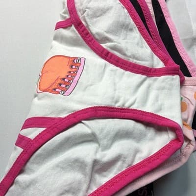 Hot Bottoms Girls Brief Underwear 5-Pack Large Adult Cotton Stretch Peach Print - Thumbnail 9