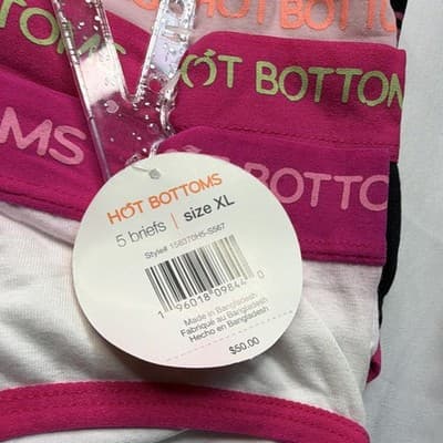 Hot Bottoms Brief Panties 5 Pack XL Peach Print MPN 158370H5-S567 - Thumbnail 2