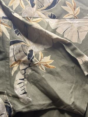Nautica Men’s XXL Green Floral Long Sleeve Button-Up Linen Rayon Spread Collar - Thumbnail 6