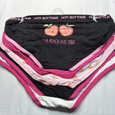 Hot Bottoms Brief Panties 5 Pack XL Peach Print MPN 158370H5-S567 - Thumbnail 5