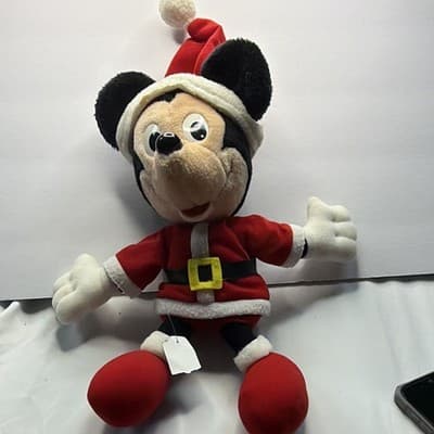 Playskool Disney Christmas Mickey Mouse Plush Santa Outfit 1988 MPN 70718 - Thumbnail 2