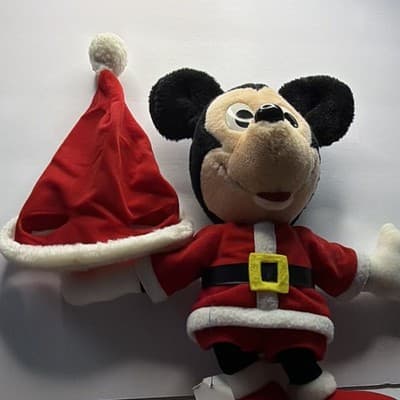 Playskool Disney Christmas Mickey Mouse Plush Santa Outfit 1988 MPN 70718 - Thumbnail 10