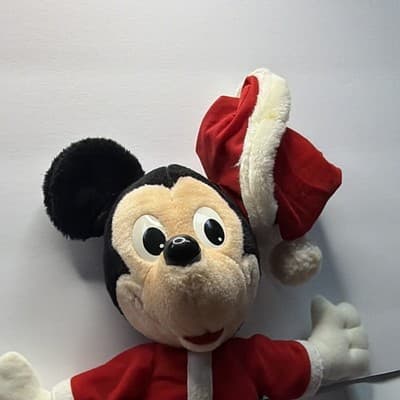 Playskool Disney Christmas Mickey Mouse Plush Santa Outfit 1988 MPN 70718 - Thumbnail 7
