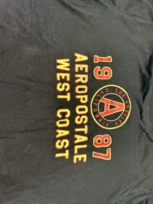 Aeropostale Men's Black Los Angeles 1987 T Shirt Size Large? Casual Comfort Logo - Thumbnail 2