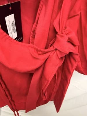 PLT Plus Red Bodycon Dress – Ruched Cut-Out with Balloon Sleeves SIZE 18 - Thumbnail 3