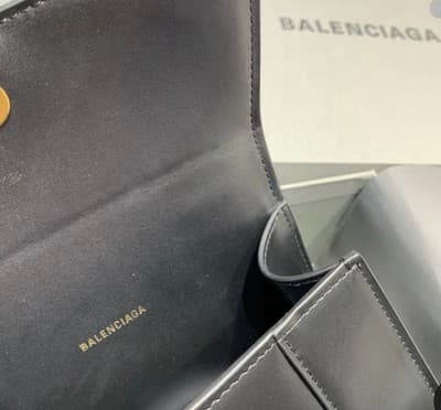 Balenciaga Hourglass Mini Top Handle Bag Black Smooth Leather Crossbody - Thumbnail 7