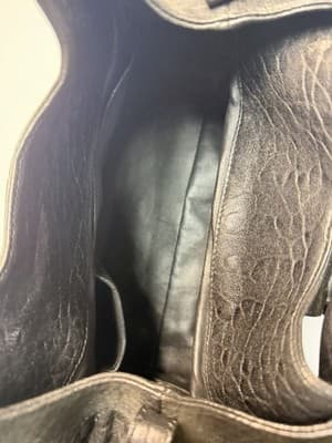 Bvlgari Leather Handbag Black Used Authentic Ladies Tote - Thumbnail 6