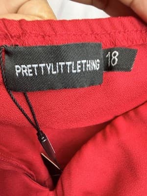 PLT Plus Red Bodycon Dress – Ruched Cut-Out with Balloon Sleeves SIZE 18 - Thumbnail 7
