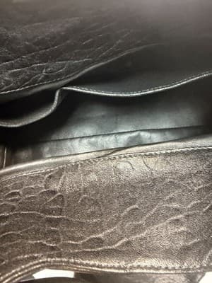 Bvlgari Leather Handbag Black Used Authentic Ladies Tote - Thumbnail 11