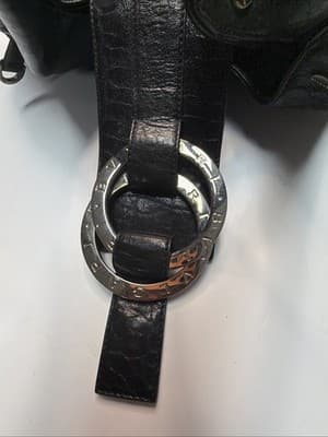 Bvlgari Leather Handbag Black Used Authentic Ladies Tote - Thumbnail 16