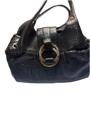 Bvlgari Leather Handbag Black Used Authentic Ladies Tote - Thumbnail 4