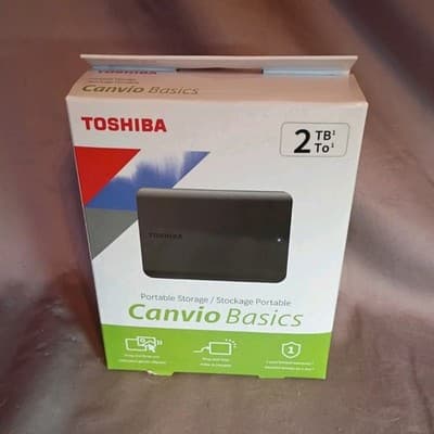 Toshiba Canvio Basics 2TB Portable External HDD USB Hard Drive, Black