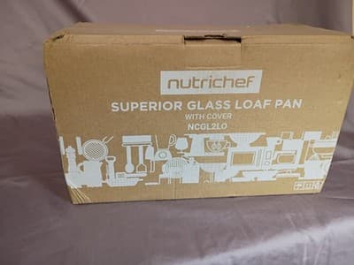 Nutrichef Glass Loaf Pan w/ Cover Lid, Clear 2.0L 30x11cm NCGL2LO