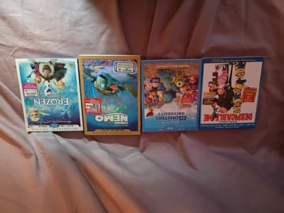 Blu-ray Lot 4 Movies: Frozen, Finding Nemo, Monsters Univ, Despicable Me