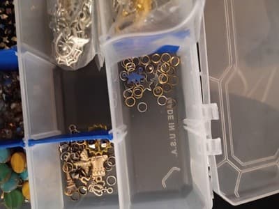 Mixed Lot Jewelry Making Beads & Charms in Organizer Box, Multicolor - Thumbnail 9