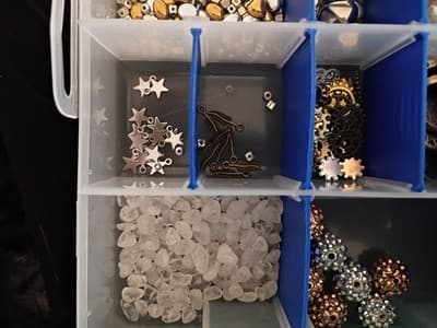 Mixed Lot Jewelry Making Beads & Charms in Organizer Box, Multicolor - Thumbnail 6