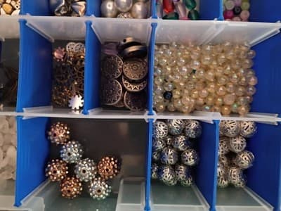 Mixed Lot Jewelry Making Beads & Charms in Organizer Box, Multicolor - Thumbnail 5