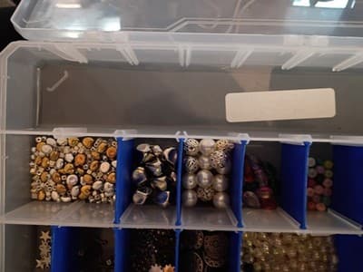 Mixed Lot Jewelry Making Beads & Charms in Organizer Box, Multicolor - Thumbnail 2