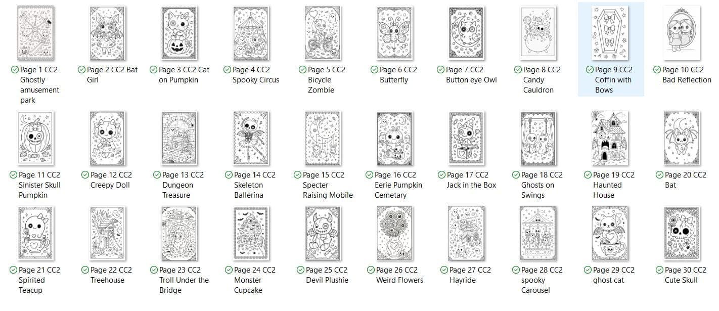 Creepy Coloring Book Vol. 2 | Spooky Kawaii (PDF) - Thumbnail 5