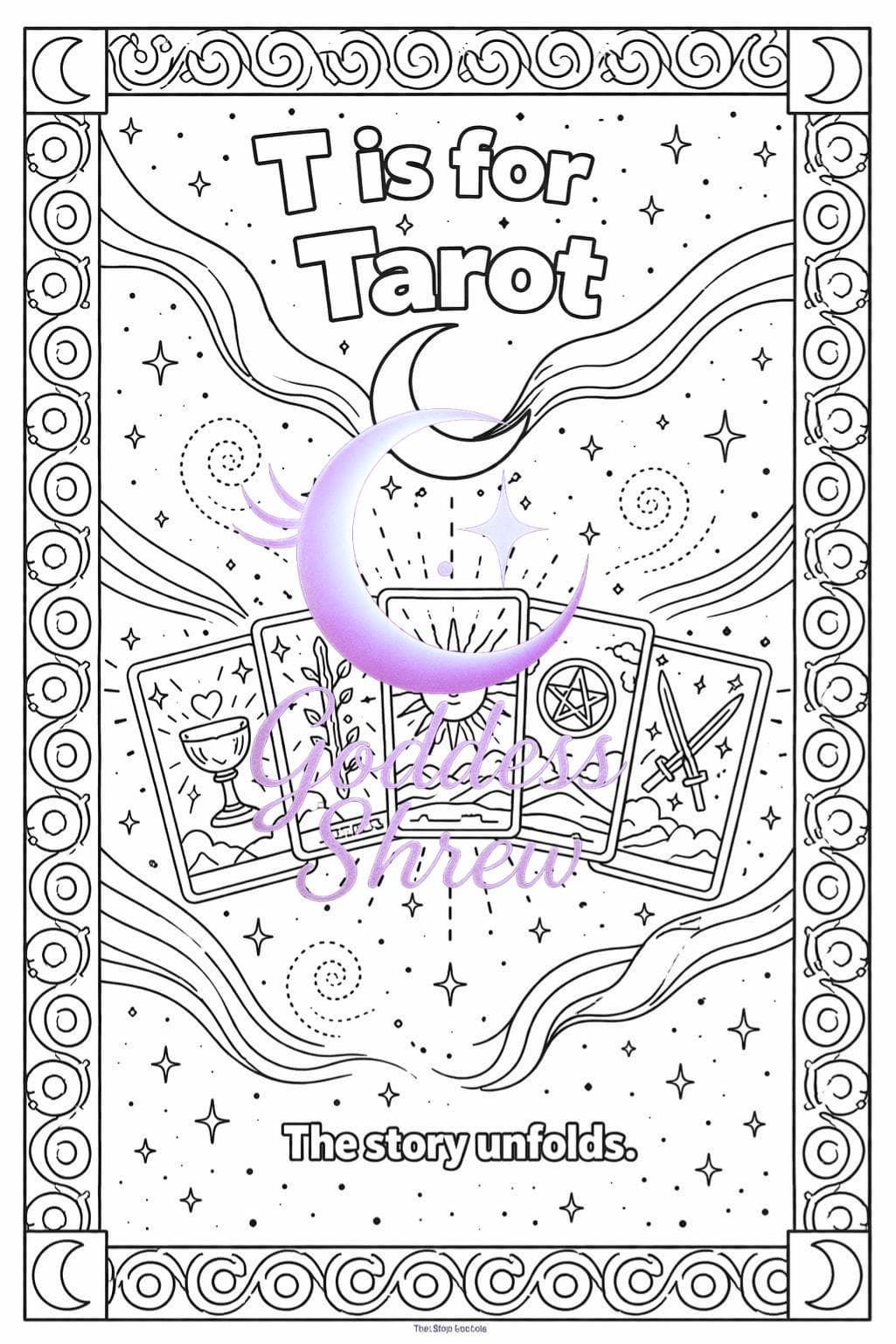 ABCs of Witchcraft Coloring Book for Adults Wiccan Magical A to Z Pages - Thumbnail 3