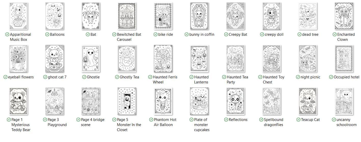 Creepy Coloring Book Vol. 3 | Gothic Kawaii (PDF) - Thumbnail 5