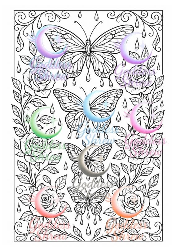 Gothic Adult Coloring Book: Beautiful Blood, Volume 2 (Digital Download) - Thumbnail 3