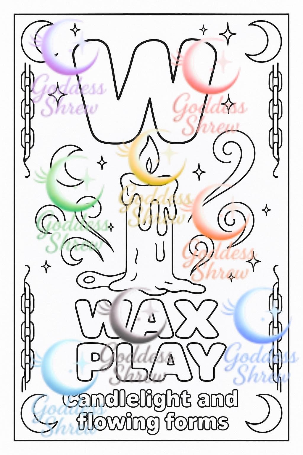 ABCs of Kink Adult Coloring Book – Gothic, Witchy Queer Art (Digital Download) - Thumbnail 5