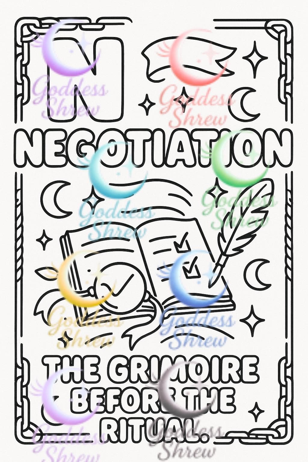 ABCs of Kink Adult Coloring Book – Gothic, Witchy Queer Art (Digital Download) - Thumbnail 4