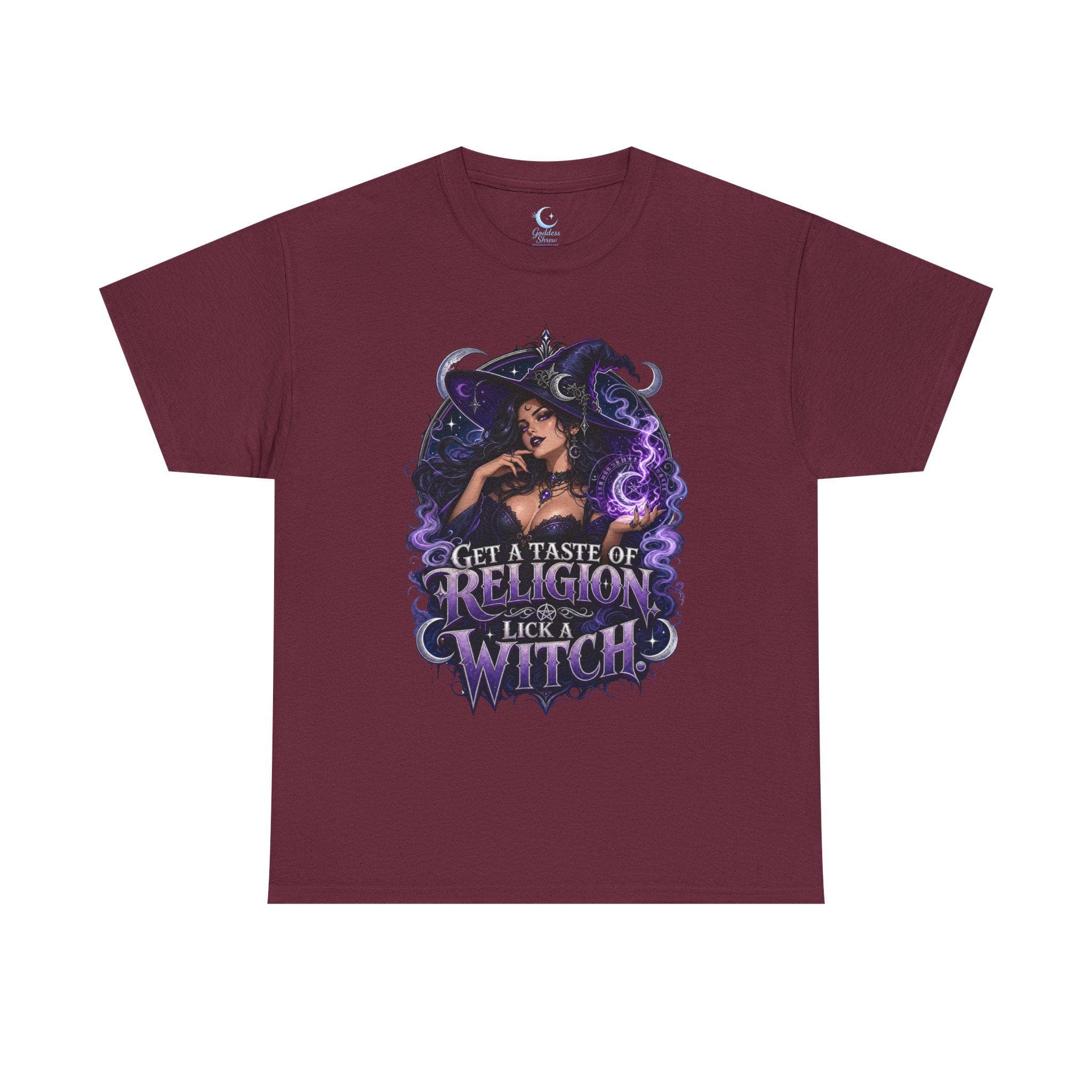 Lick a Witch Shirt Get a Taste of Religion Witchy Graphic Tee Gothic Humor Shirt Dark Feminine Witch Shirt Spooky Cute Tee - Thumbnail 6