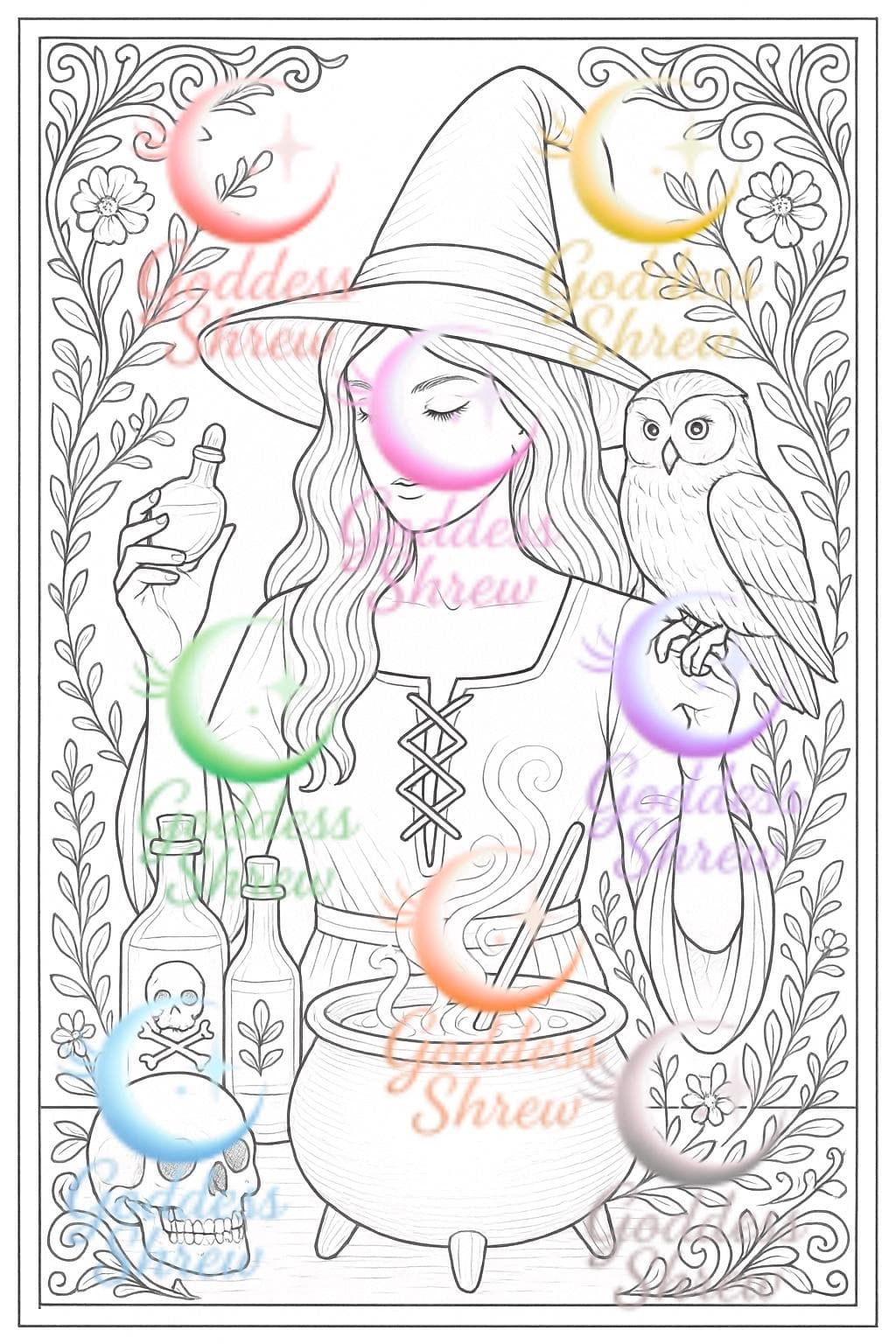 Witch Coloring Book | Volume 3, Goddess Shrew (Digital Download PDF) - Thumbnail 3
