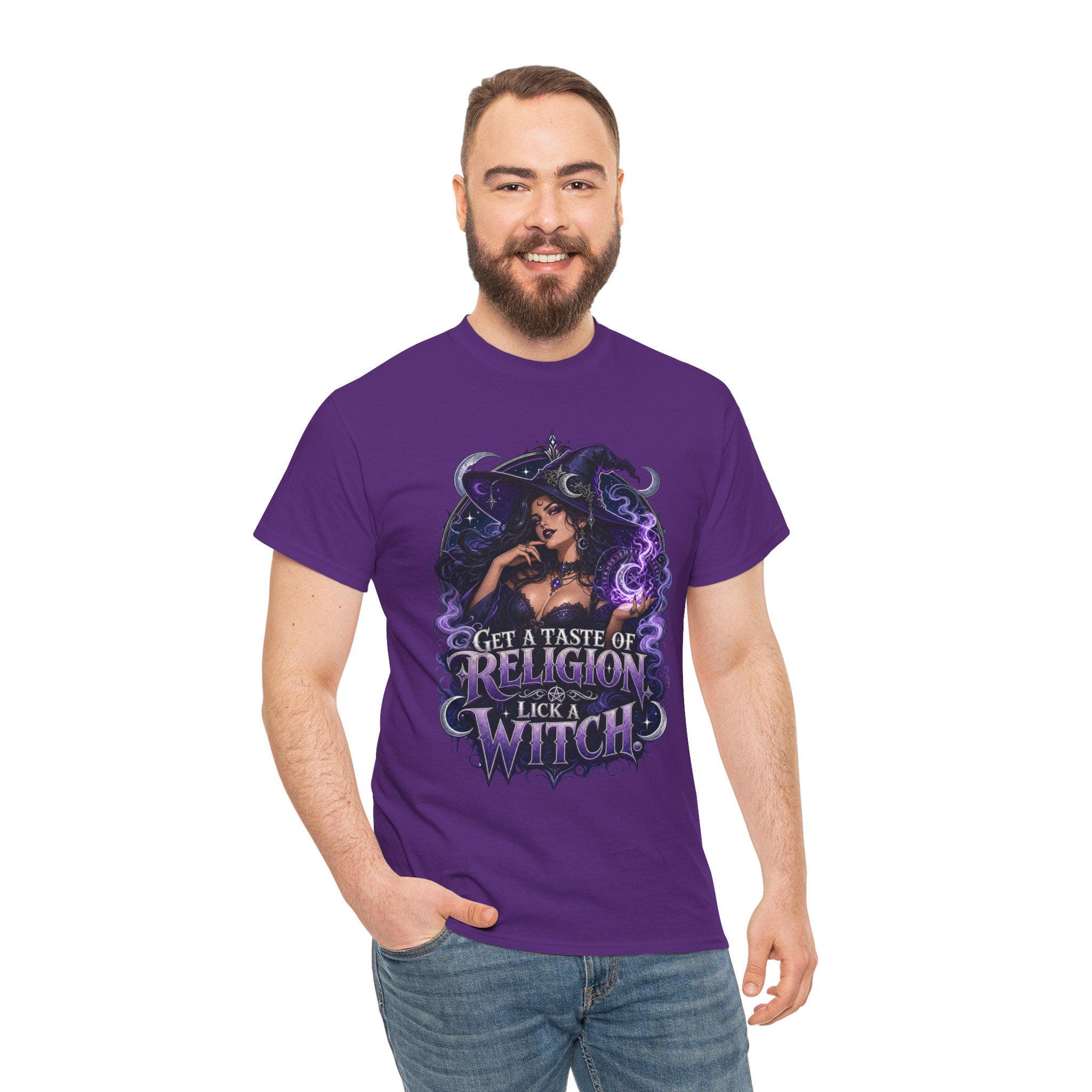 Lick a Witch Shirt Get a Taste of Religion Witchy Graphic Tee Gothic Humor Shirt Dark Feminine Witch Shirt Spooky Cute Tee - Thumbnail 5