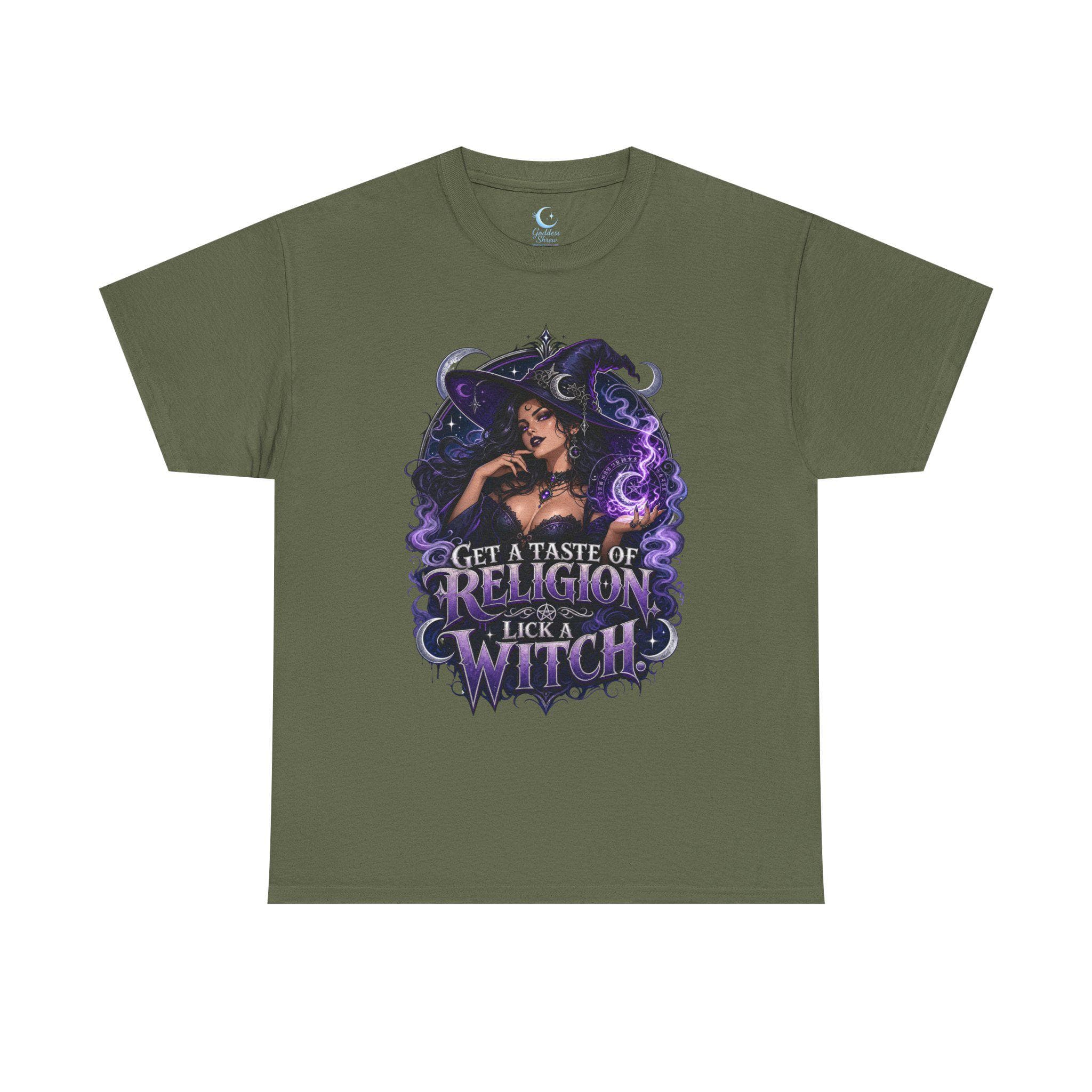Lick a Witch Shirt Get a Taste of Religion Witchy Graphic Tee Gothic Humor Shirt Dark Feminine Witch Shirt Spooky Cute Tee - Thumbnail 7