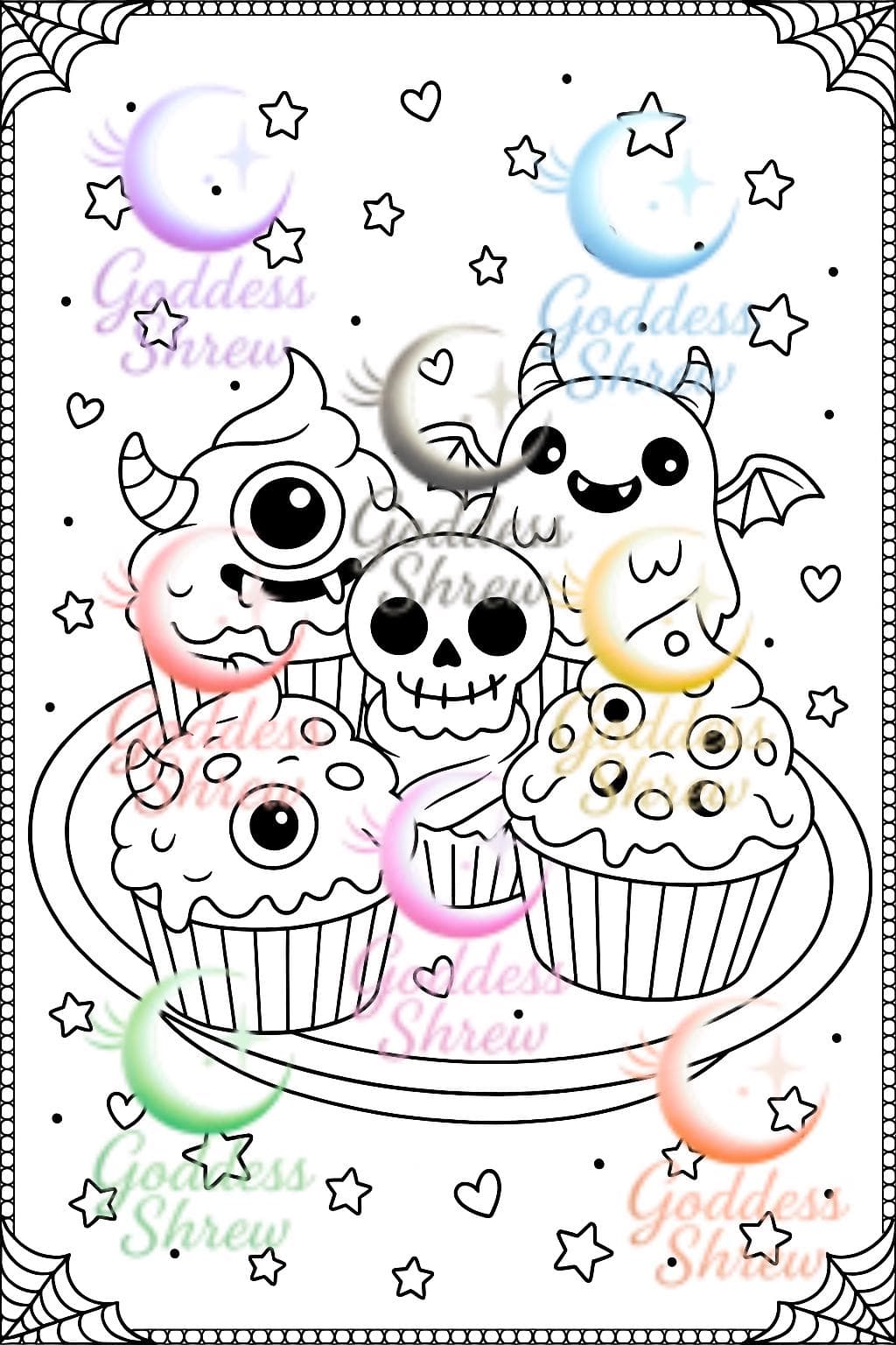 Creepy Coloring Book Vol. 3 | Gothic Kawaii (PDF) - Thumbnail 4