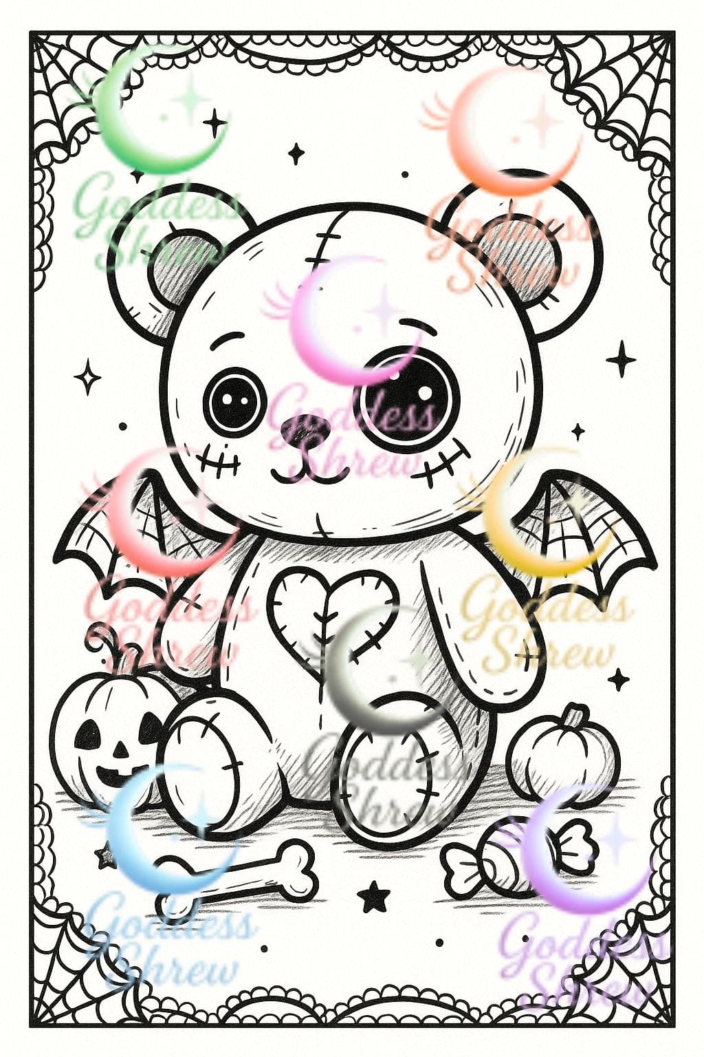 Creepy Coloring Book Vol. 3 | Gothic Kawaii (PDF) - Thumbnail 3