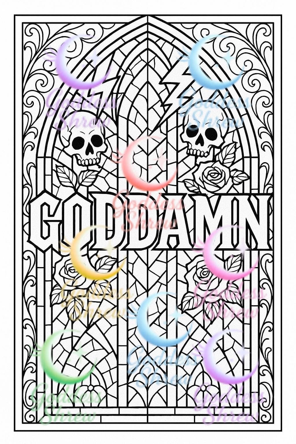 Swearing ABCs Adult Coloring Book | Funny Curse Words (Digital Download) - Thumbnail 2