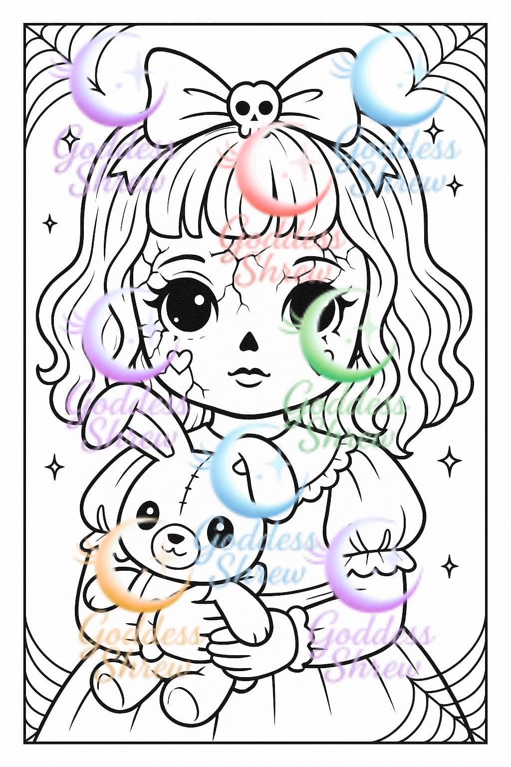 Creepy Coloring Book | Spooky Kawaii Art (PDF Vol. 1 - Thumbnail 4