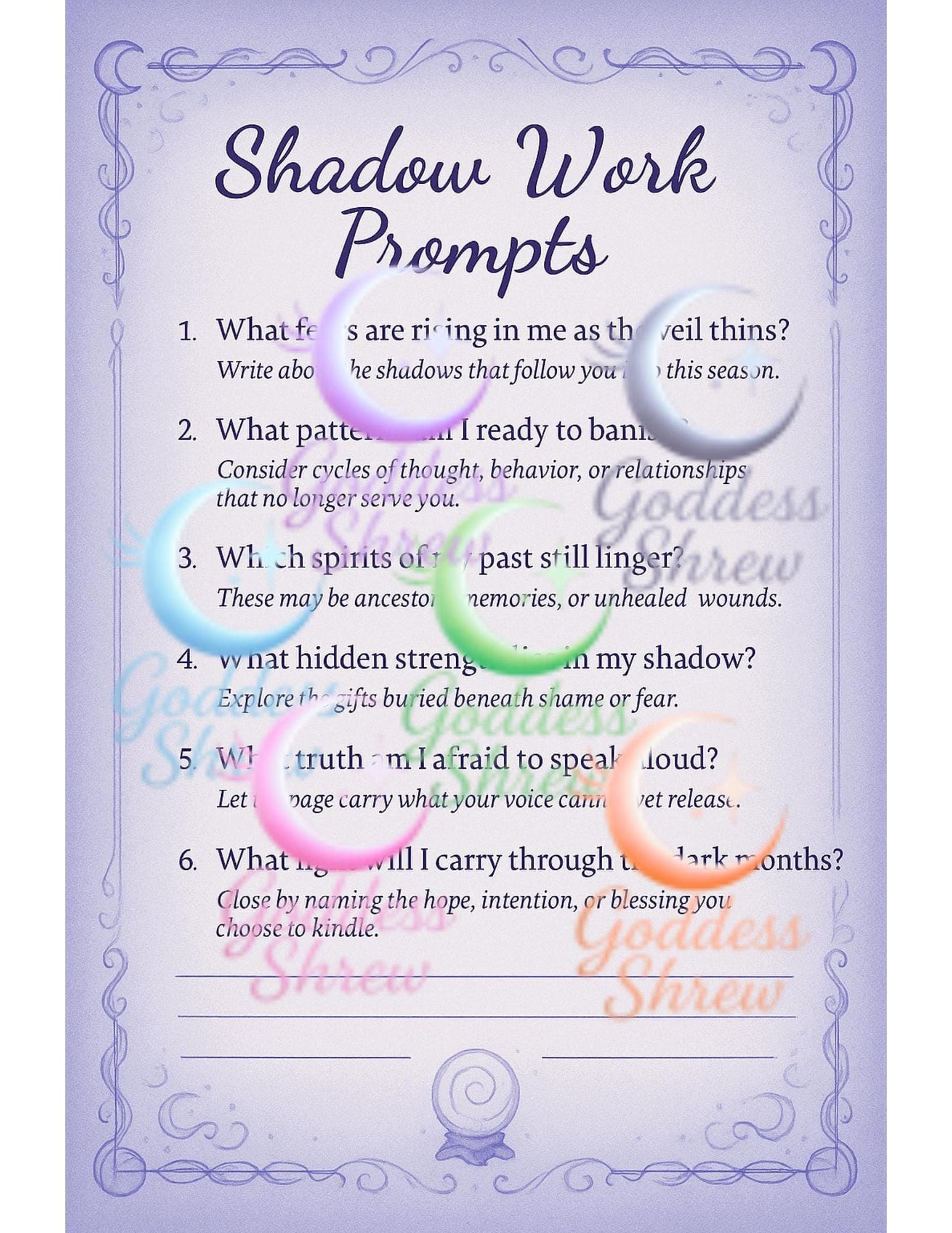 Samhain Grimoire Pages: Shadow Work & Blessings (Printable Set) - Thumbnail 2