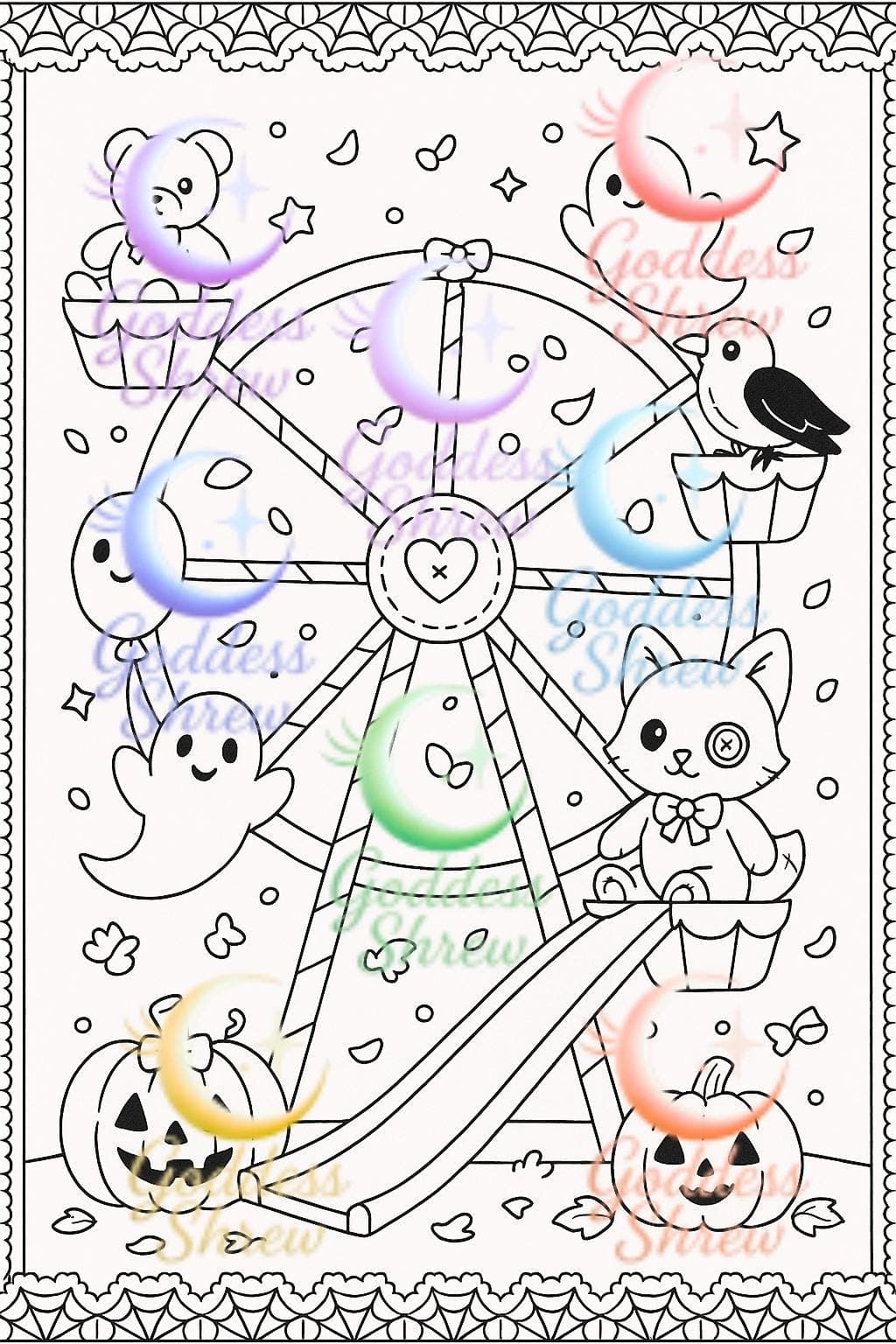 Creepy Coloring Book | Spooky Kawaii Art (PDF Vol. 1 - Thumbnail 2