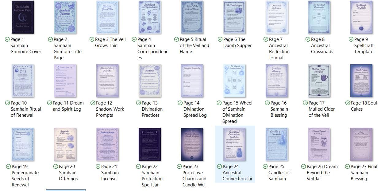 Samhain Grimoire Pages: Witchy Rituals, Recipes, Divination (PDF Download) - Thumbnail 2