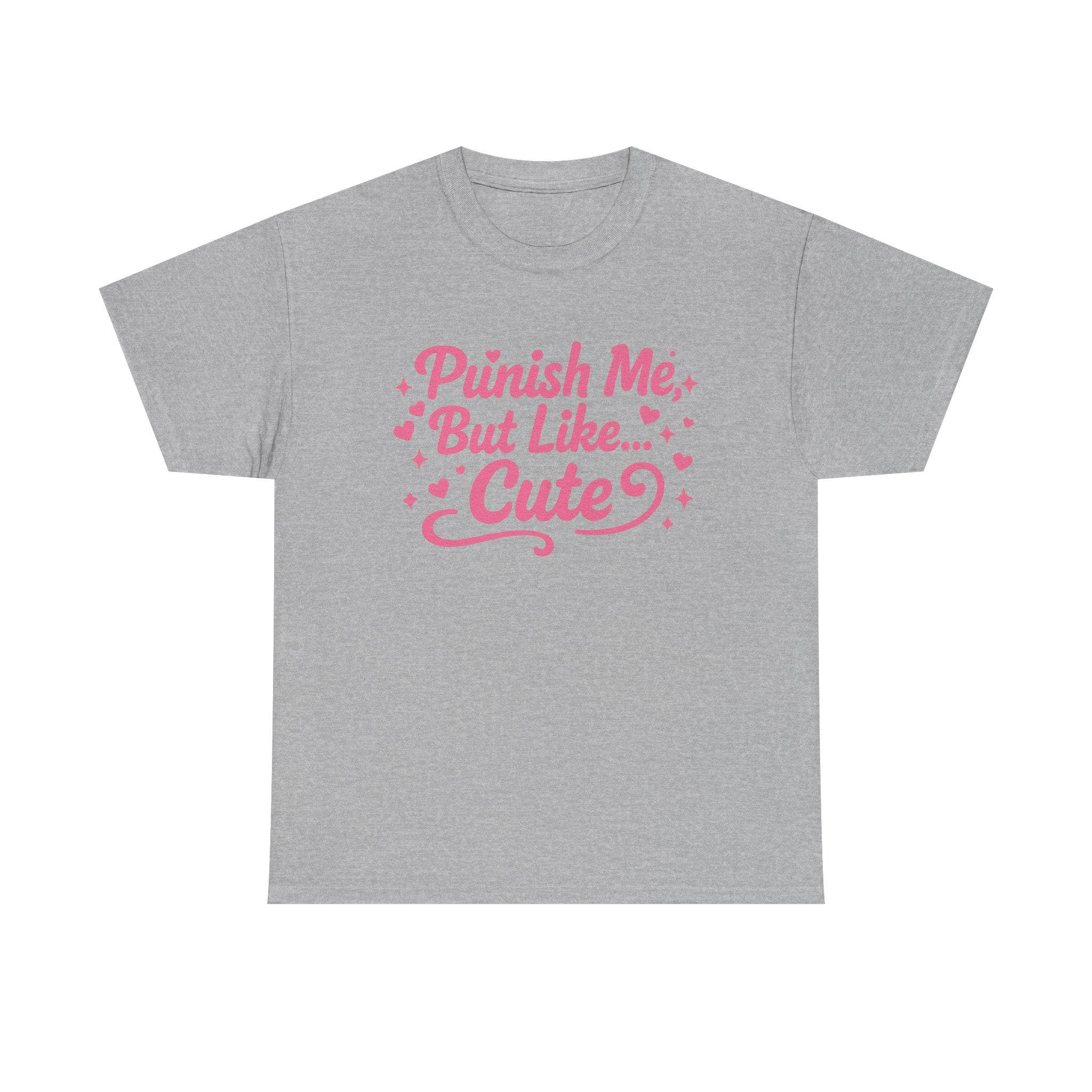 Punish Me But Cute Tee | Flirty Bratty Kink Humor Shirt | Playful Submissive Vibe Top for Mischief Lovers - Thumbnail 4