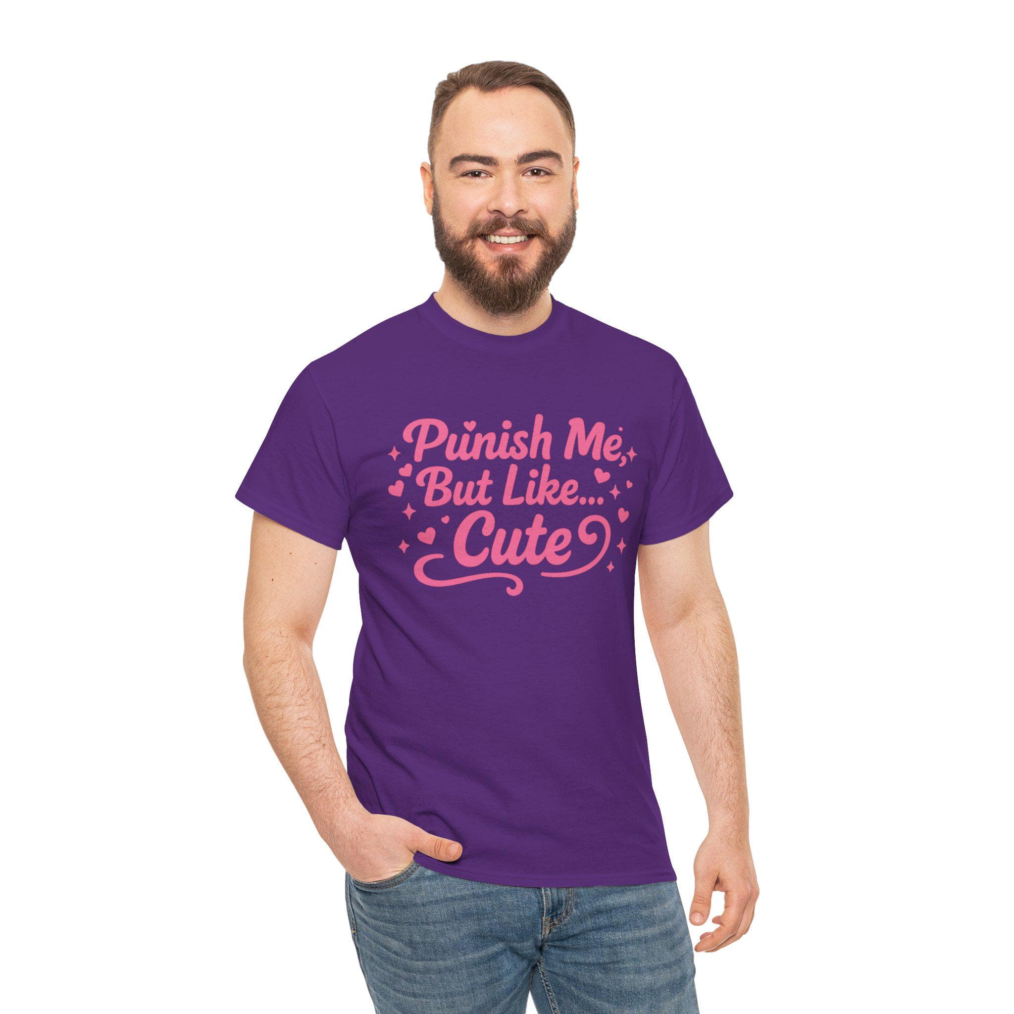 Punish Me But Cute Tee | Flirty Bratty Kink Humor Shirt | Playful Submissive Vibe Top for Mischief Lovers - Thumbnail 3