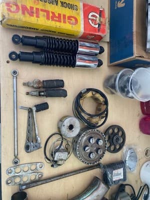 1974 Kawasaki H2R OEM NOS Race Parts Lot Girling Shocks Magnesium Forks Tach - Thumbnail 4